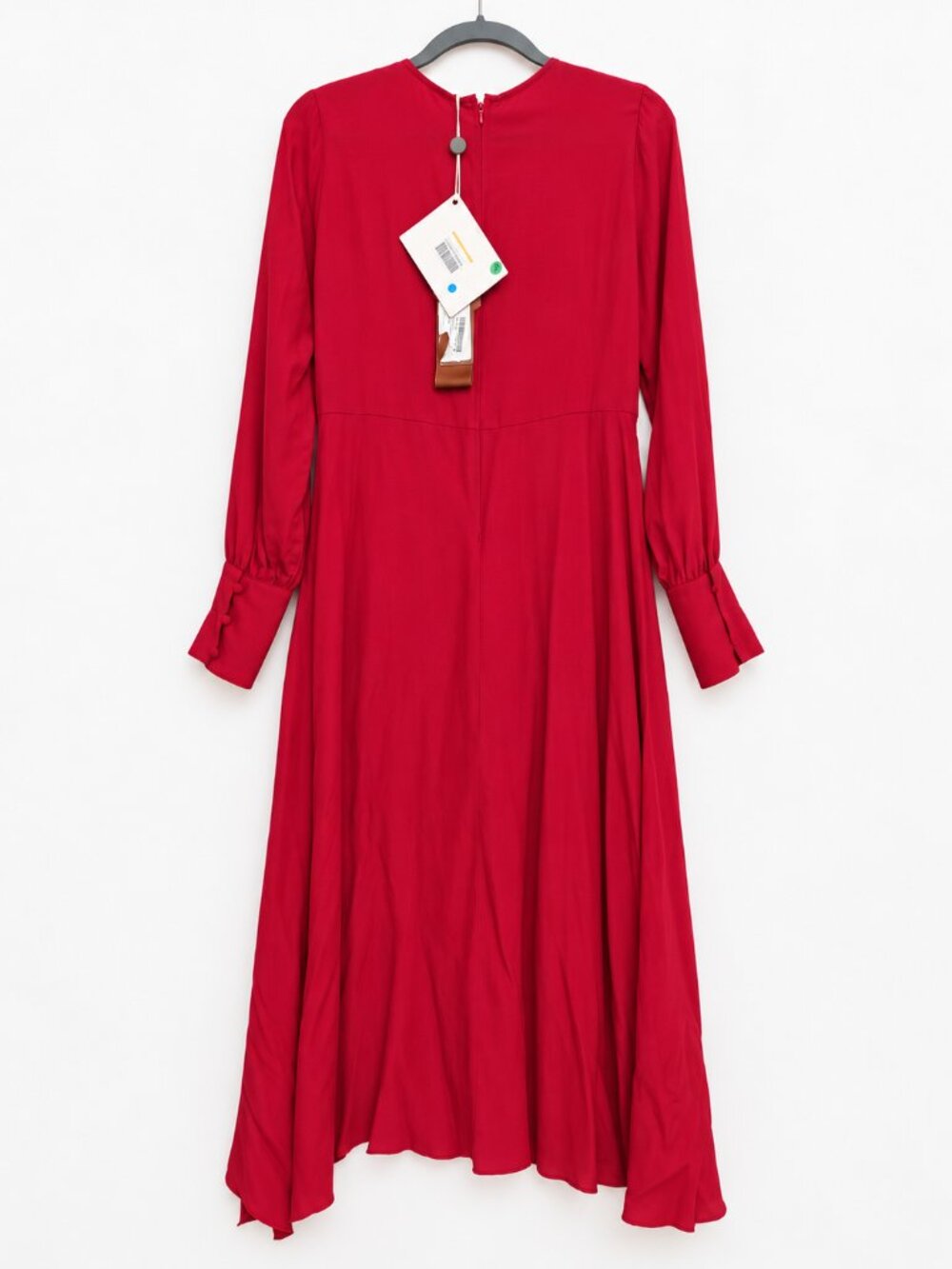 SE-TA Rosy Iacovone red long-sleeve midi dress, Made in Italy, NWT